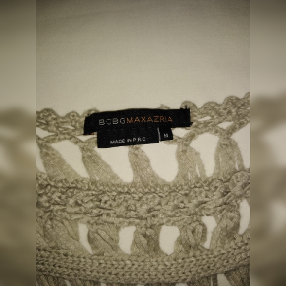 Bcbgmaxazria beige crochet top size M - Picture 3 of 8